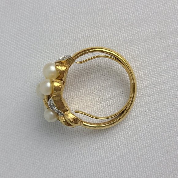 Vintage Avon Ring Gold Tone Faux Pearl - Picture 7 of 9